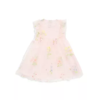 Тюлевое платье с цветочной вышивкой для маленькой девочки With Love Joan