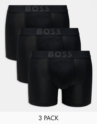 BOSS Bodywear 3 pack active boxer briefs in black Boss