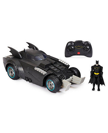 Запускайте и защищайте бэтмобиль с дистанционным управлением с эксклюзивной 4-дюймовой фигуркой Batman