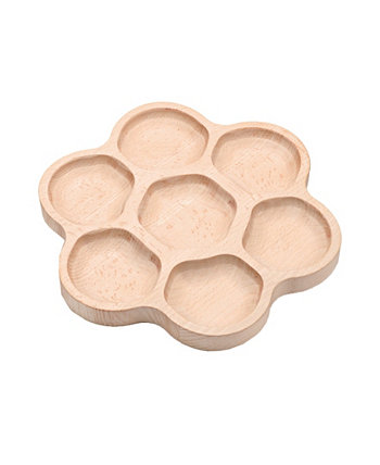 Natural Flower Tactile Tray with 6 Sections Yellow Door