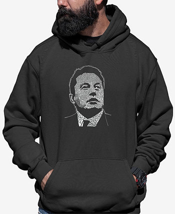 Мужская толстовка с капюшоном Elon Musk Word Art LA Pop Art