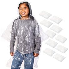 Одноразовые дождевики для детей Juvale, 10 шт. — дождевики с капюшоном для экстренных ситуаций Juvale