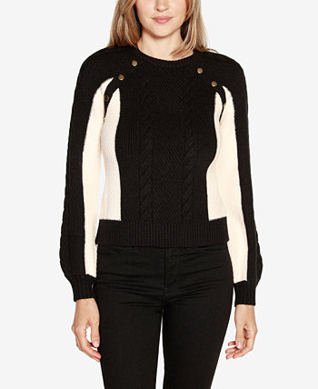 Женский вязаный свитер с цветными блоками Black Label Belldini