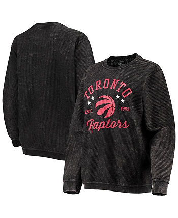 Women's Black Toronto Raptors Slouchy Comfy Cord Crewneck Pullover Sweatshirt G-III Sports by Carl Banks