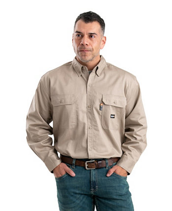 Men's Big and Tall Flame Resistant Button Down Long Sleeve Work Shirt Berne