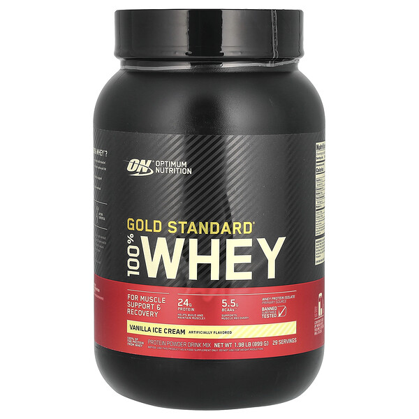 Gold Standard 100% Whey, Ванильное мороженое - 899 г - Optimum Nutrition Optimum Nutrition