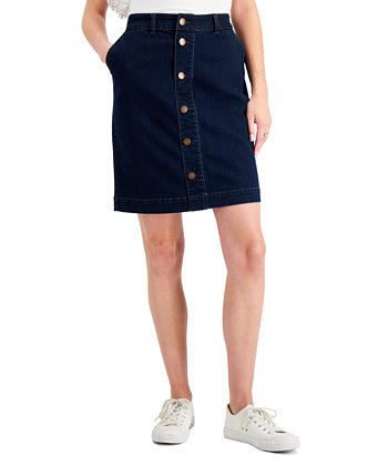 Женская джинсовая юбка на пуговицах, созданная для Macy's Charter Club