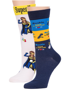 Набор из 2 пар носков для девочек с синдромом рокина и дауна Super Hero Girl John's Crazy Socks
