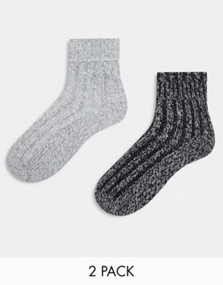 Набор из двух пар носков для дома ASOS DESIGN из смесовой шерсти ASOS DESIGN
