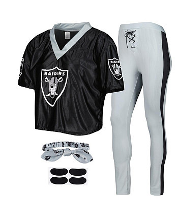 Женский черный костюм Las Vegas Raiders Game Day Sleep Set Jerry Leigh