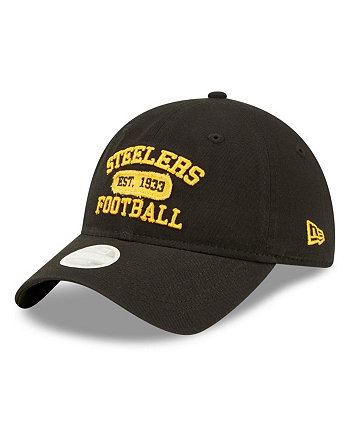 Женская черная регулируемая бейсболка Pittsburgh Steelers Formed 9Twenty New Era