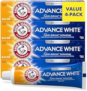 Arm & Hammer Advance White Toothpaste, Clean Mint Flavor, Stain Defense Technology, 6 Ounce (Pack of 4) Arm & Hammer