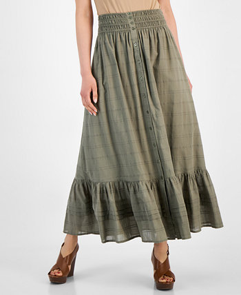 Women's Cotton Ruffled Smocked Maxi Skirt And Now This