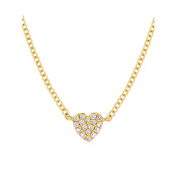 Желтое золото 585 пробы & amp; Ожерелье с подвеской в форме сердца с бриллиантами EF Collection