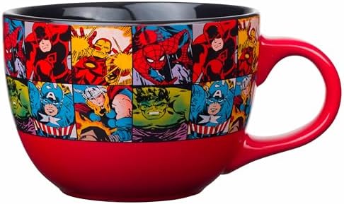 Silver Buffalo Marvel Avengers Comics Grid Jumbo Ceramic Coffee Mug, 20-Ounces Silver Buffalo