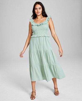 Женское платье миди без рукавов со сборками в тональную полоску, созданное для Macy's And Now This