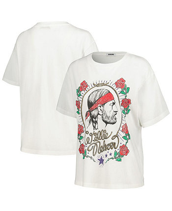 Women's White Willie Nelson Graphic T-shirt Daydreamer