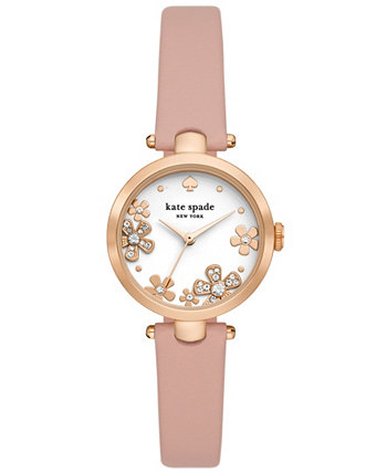 Женские розовые кожаные часы Holland с тремя стрелками, 28 мм Kate Spade New York