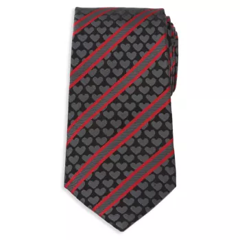 Шелковый галстук с сердечками и полосками Carson Dellosa