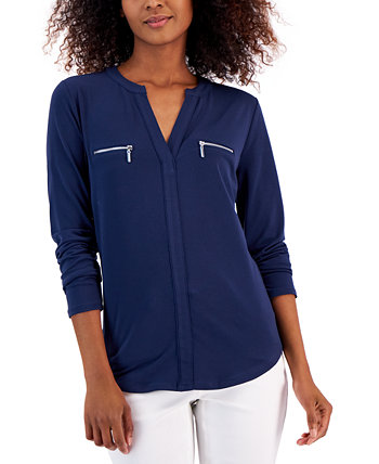 Блуза с карманом на молнии, создана для Macy's INC International Concepts