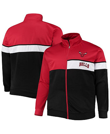 Мужская красная и черная спортивная куртка Chicago Bulls Big and Tall с застежкой-молнией во всю длину Profile