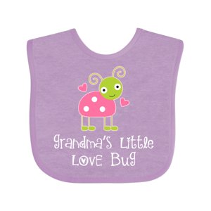 Inktastic Grandma Little Love Bug Grandchild Girls Baby Bib Inktastic