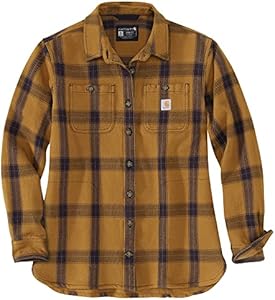 Carhartt Women's Loose Fit Heavyweight Twill Long-Sleeve Plaid Shirt Carhartt