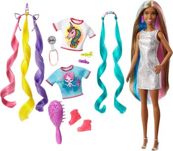 Кукла Barbie<sup>®</sup> Fantasy Hair<sup>™</sup> в образе русалки и единорога Mattel