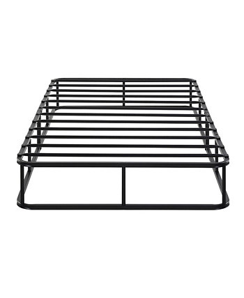 Mattress Foundation Twin - Black Metal with White Cover Offex