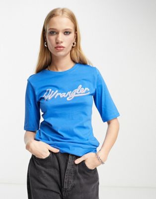 Синяя футболка с логотипом Wrangler Wrangler