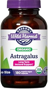 Oregon's Wild Harvest, Certified Organic Astragalus Capsules (Капсулы) for Immunity Support, 1125 MGS, 90 Count Oregon's Wild Harvest