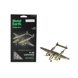 Metal Earth Iconx P-38 Lightning 3D Model  + Tweezers 14365 Unknown