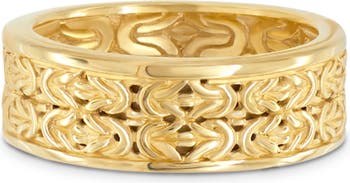 18-каратное позолоченное кольцо из стерлингового серебра с балийским византийским ремешком диаметром 11 мм DEVATA