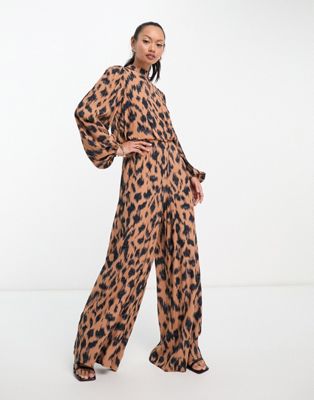 Широкий комбинезон с леопардовым принтом Never Fully Dressed NEVER FULLY DRESSED