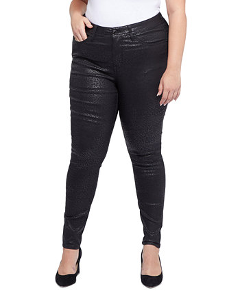 Женские обтягивающие джинсы больших размеров с покрытием в тон с принтом и средней посадкой Seven7