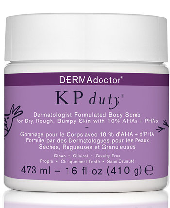 Скраб для тела от дерматологов KP Duty для сухой, грубой, неровной кожи, 16 унций. DERMAdoctor