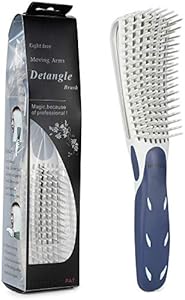 BESTOOL Detangling Brush, Detangler Brush for Natural Black/ Curly Hair Afro 3/4abc Texture, Faster n Easier Detangle Wet or Dry Hair with No Pain (Black) BESTOOL