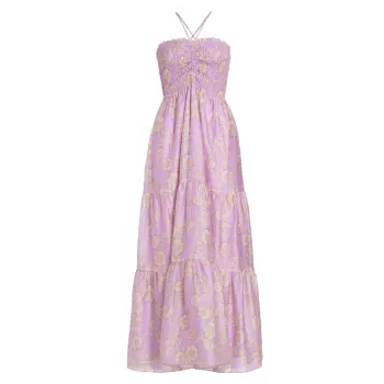 Ярусное платье макси Elzette с цветочным принтом KIVARI