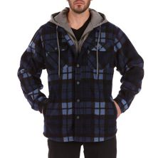 Мужская куртка-рубашка с капюшоном из микрофлиса на подкладке из шерпа и клетчатой рабочей одежде Smith's Workwear Smith's Workwear