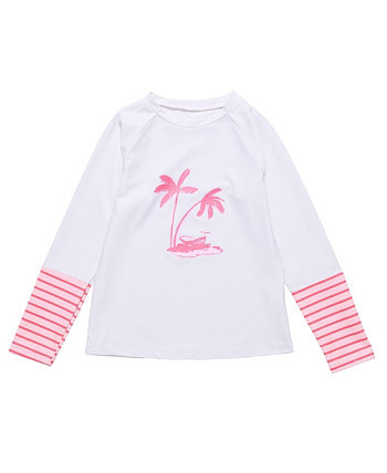 Toddler, Child Girls Palm Island Sustainable LS Rash Top Snapper Rock