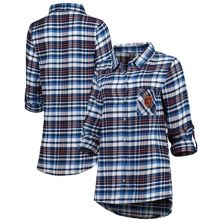 Женские Concepts Sport Темно-синий/оранжевый Chicago Bears Mainstay Фланелевая ночная рубашка с длинными рукавами и пуговицами Unbranded