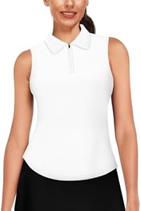 AOBUTE Women's Sleeveless Golf Shirts Moisture Wicking 1/4 Zip Polo Tennis Shirt Aobute