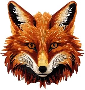 51buyoutgo Fox Cross Stitch Kits, 11 Ct Count Pre Funny Printed Counted Stamped Cross Stitch Embroidery Needlepoint Patterns Kits for Adults Beginners, Animal Easy Advanced Crossstitch Crossstitching 51buyoutgo