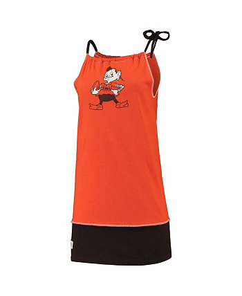 Женское оранжевое рваное платье-майка в винтажном стиле Cleveland Browns Refried Apparel