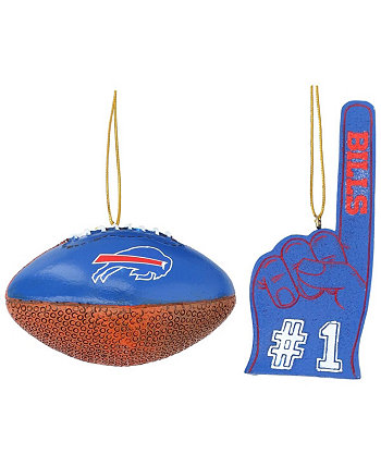 Набор из двух штук с футбольными мячами и пенопластовым орнаментом на палец The Buffalo Bills Memory Company