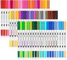 60 цветов маркеров-кистей с двумя кончиками и тонким кончиком 0,4 дюйма AGPtEK