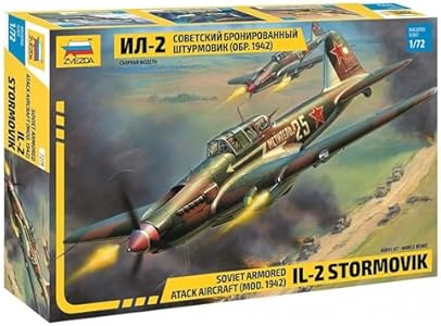 Zvezda 500787279 500787279-1:72 Ilyushin IL-2 "Stormovik Mod. 1942 Plastic Construction Kit Model Kit Assembly for Beginners Detailed Camouflage Zvezda