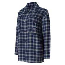 Женские концепции Sport Navy Dallas Cowboys Arctic Boyfriend Фланелевая ночная рубашка Unbranded