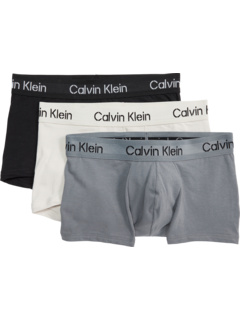Хлопковые эластичные плавки цвета хаки с низкой посадкой, 3 шт. Calvin Klein