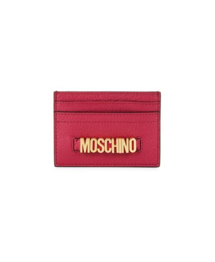 Кожаный футляр для карт с логотипом Moschino